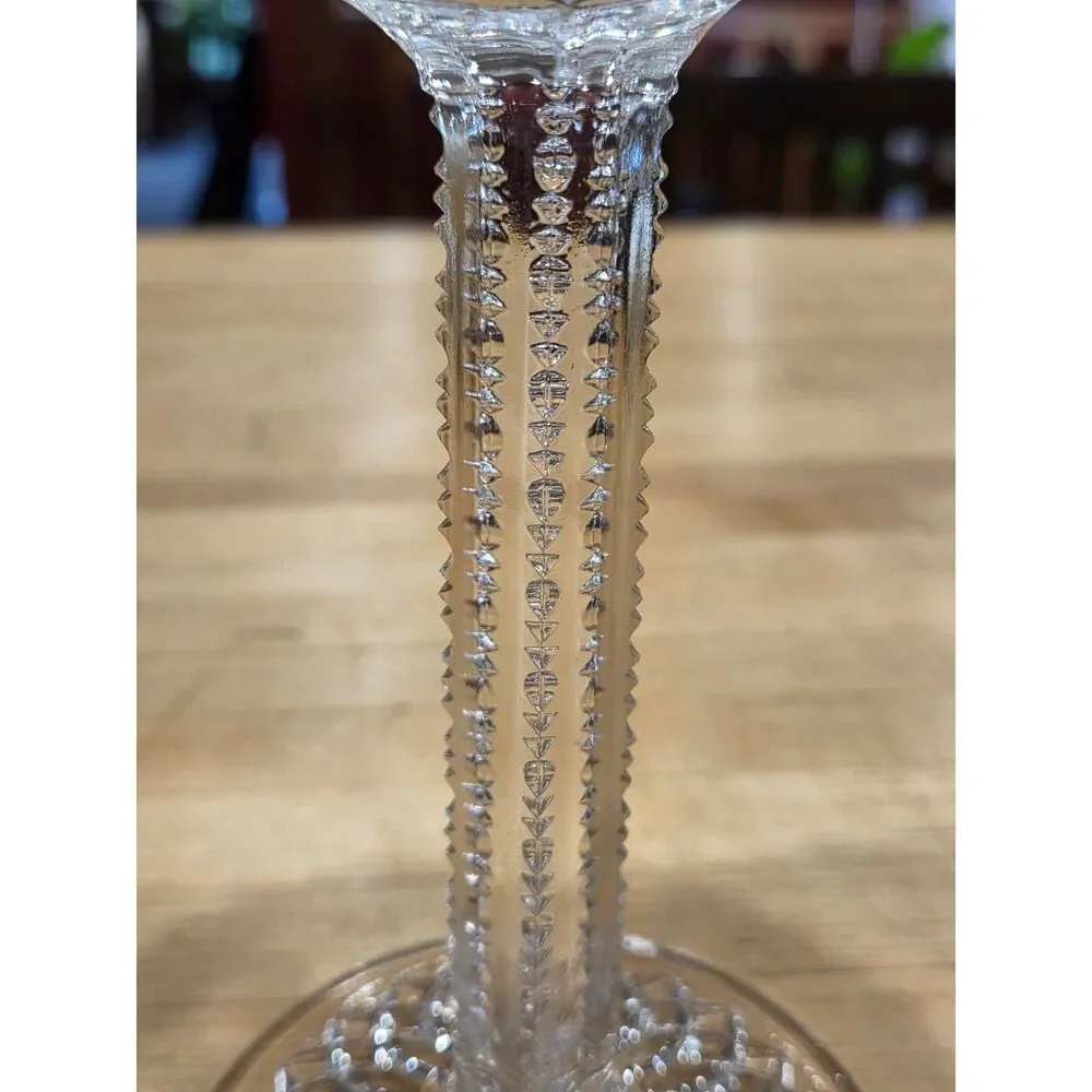 Vintage EAPG Daisy and Button Tall Pedestal Compote Pair Notch Stem Clear Glass